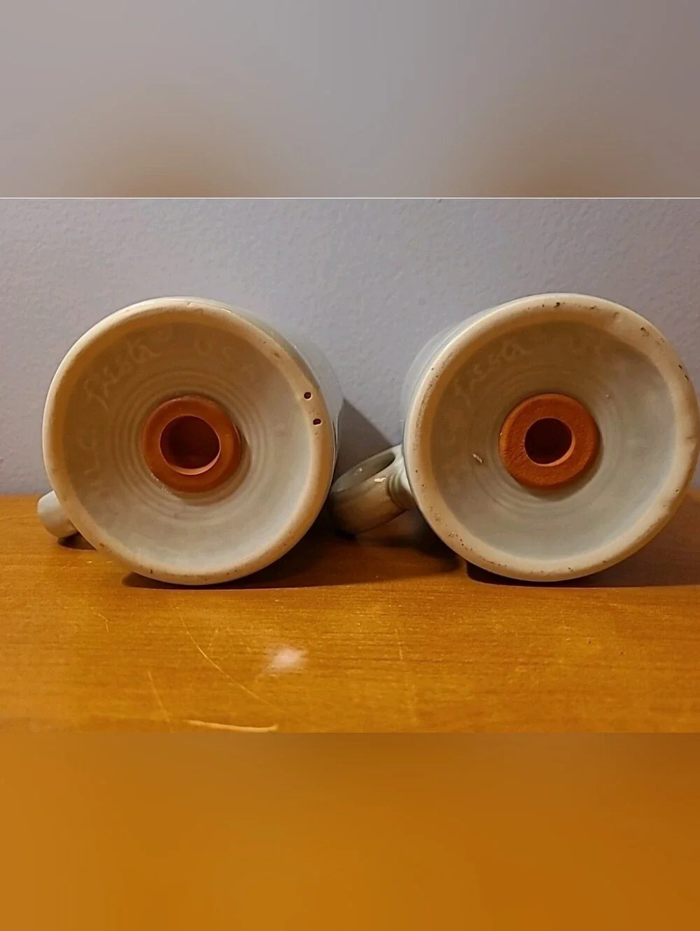 Genuine Fiesta Ceramic Salt and Pepper Shakers - Set of 2